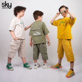 تیشرت و شلوارک پسرانه از برند sky با شلوارک کتان
