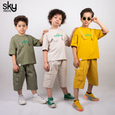 تیشرت و شلوارک پسرانه از برند sky با شلوارک کتان